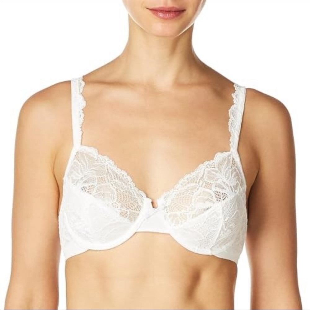 Bali Lace Desire Underwire Bra, Full-Coverage Size 38C White